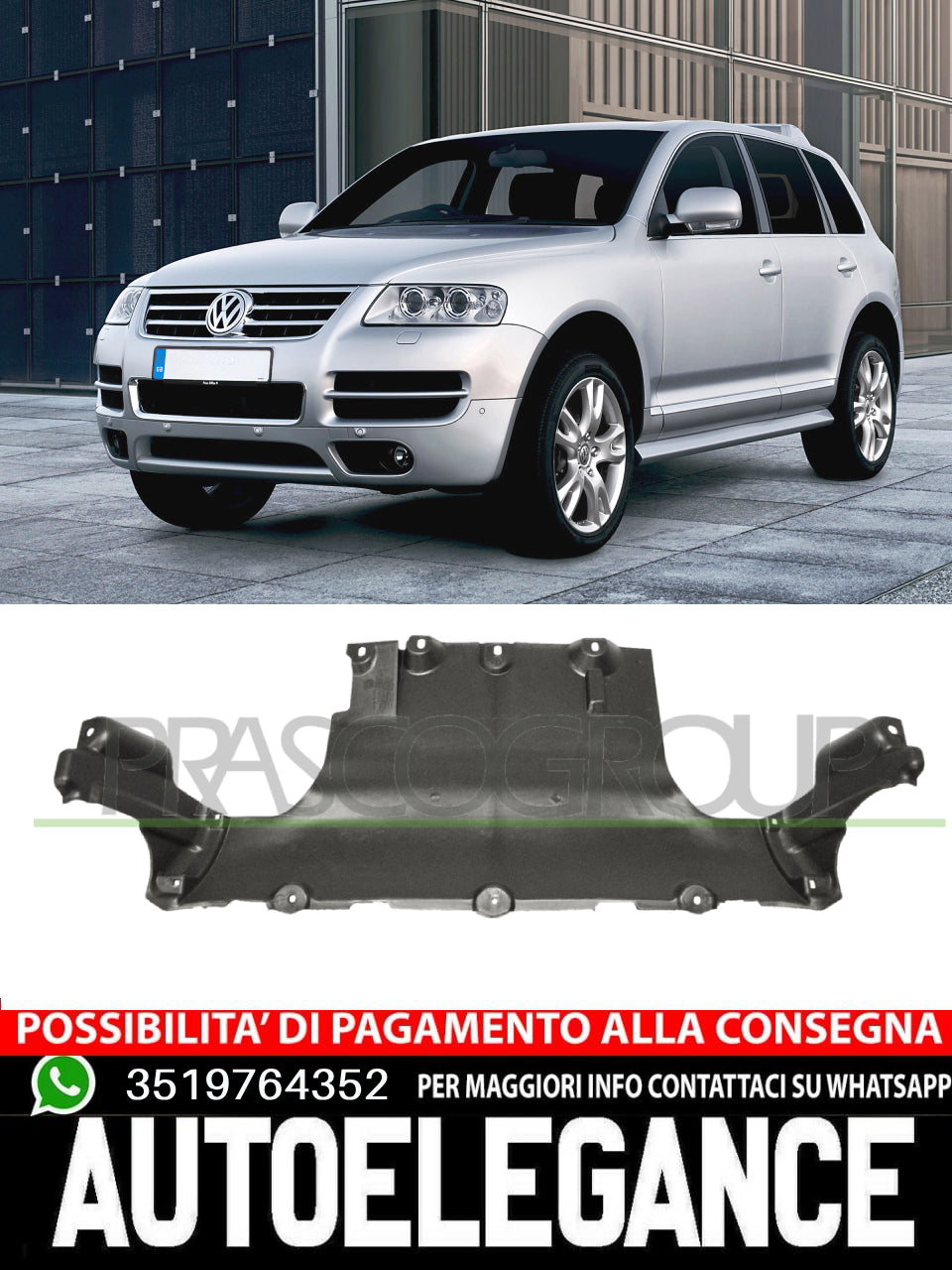 Carter protezione motore inferiore per volkswagen touareg 2002 - 2006 7L0825285C
