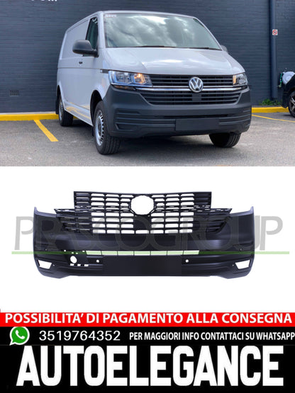 Paraurti Prasco Anteriore NERO GOFFRATO FORI PARK ASSIST per VW TRANSPORTER