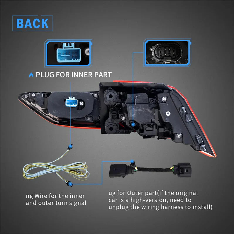 Luci posteriori a LED per Volkswagen Golf Mk8 2022-2024 (Europa 2020-2024)