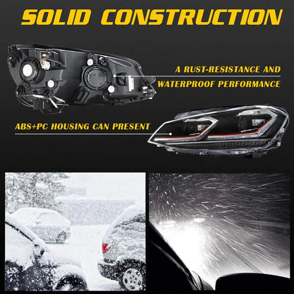 Full LED Headlights for Golf MK7 Halogen Models 2015-2017 (Europe 2013-2016) 