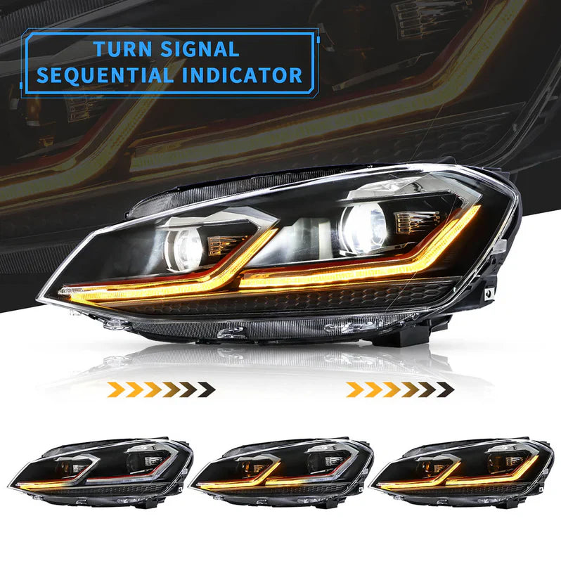 Full LED Headlights for Golf MK7 Halogen Models 2015-2017 (Europe 2013-2016) 
