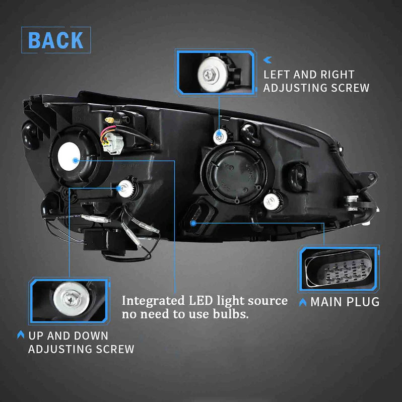 Full LED Headlights for Golf MK7 Halogen Models 2015-2017 (Europe 2013-2016) 