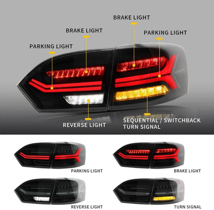 Fanali posteriori sequenziali a LED per Volkswagen Jetta Sagitar 2011-2014 (non adatto al 2013 Jetta GLI e versione a LED di fabbrica)