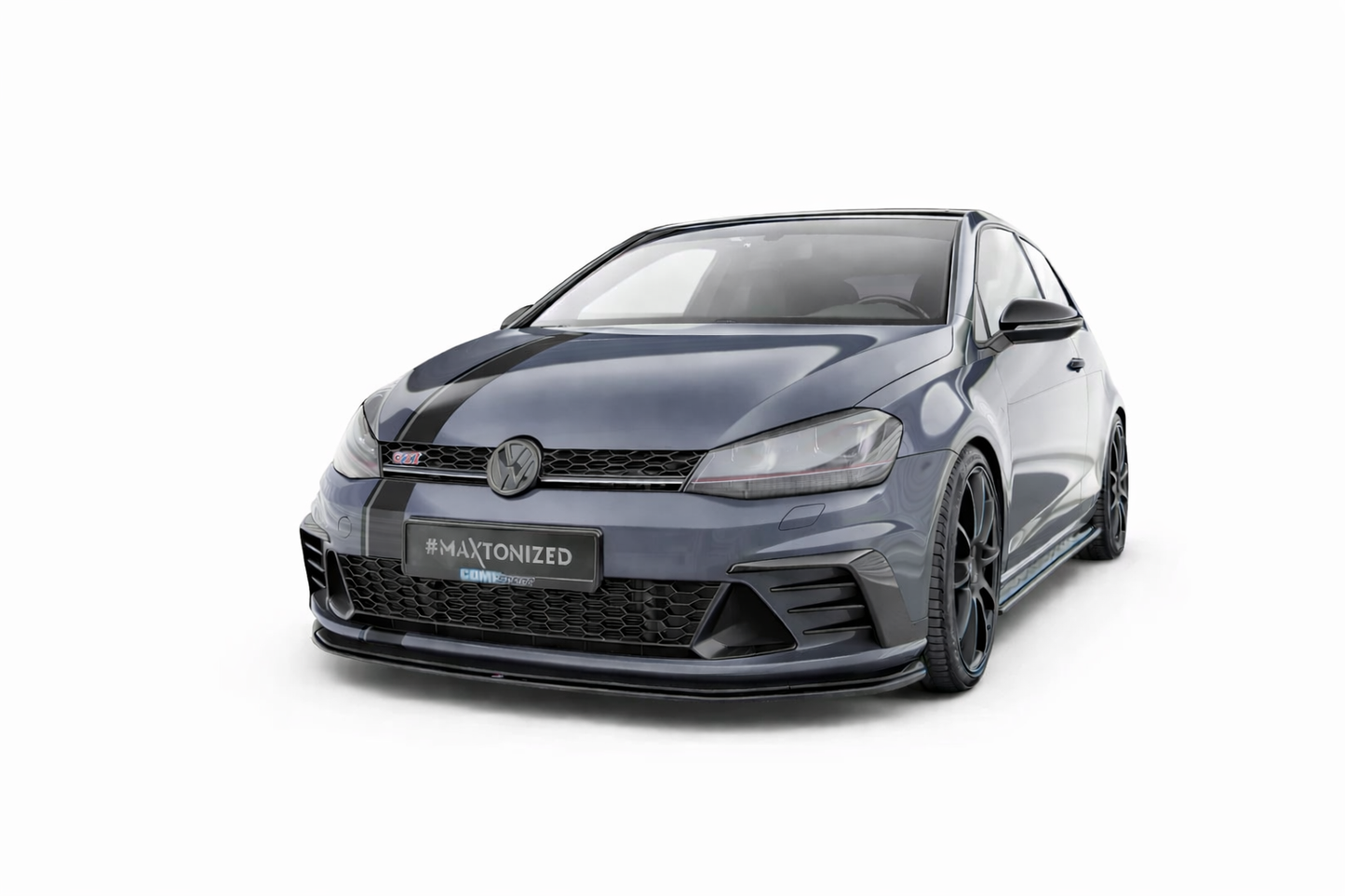 💫ART.9315 Splitter Anteriore Nero Lucido per VW Golf GTI Clubsport Mk7 2013-2016💫