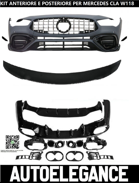 KIT ANTERIORE E POSTERIORE ADATTO PER CLA W118 A45 AMG