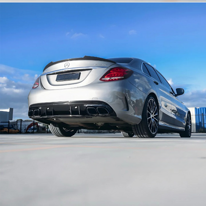 💫ART.8044 Diffusore + Tubi di Scarico Look C63 AMG Facelift per Classe C W205 13-21💫