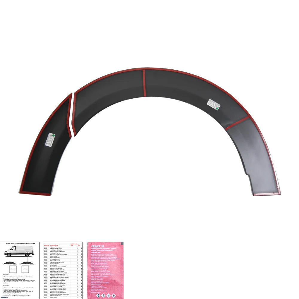 Copri passaruota compatibili con FORD Transit Custom Mk2 2023+ NERO OPACO