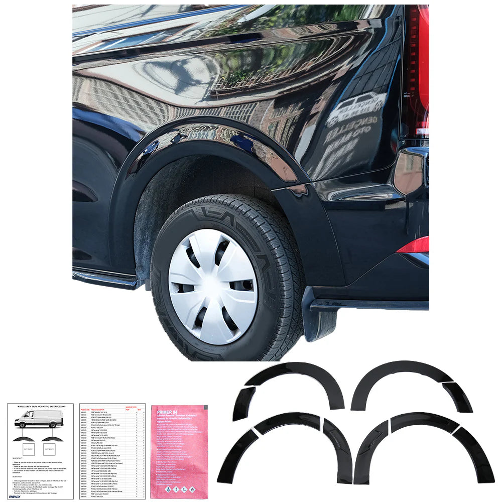 💫ART.2988 Parafanghi Allargati - VW Transporter T7 2024+ (LWB) (Nero Lucido)💫