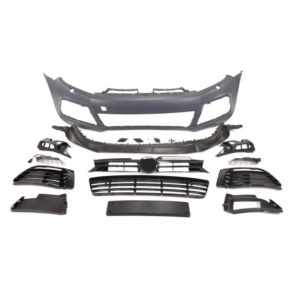 ✨R20 Look Front Bumper with SRA &amp; LED DRL Daytime Running Lights for VW Golf 6 08-14✨ 