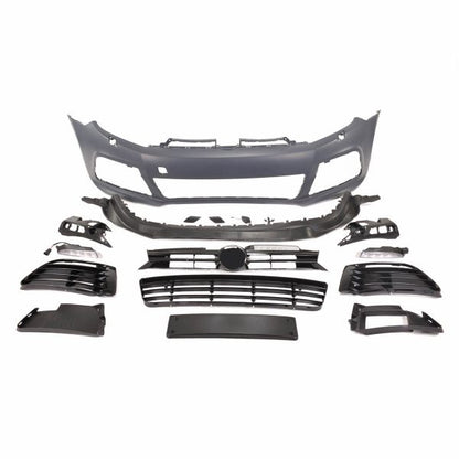 ✨R20 Look Front Bumper with SRA &amp; LED DRL Daytime Running Lights for VW Golf 6 08-14✨ 