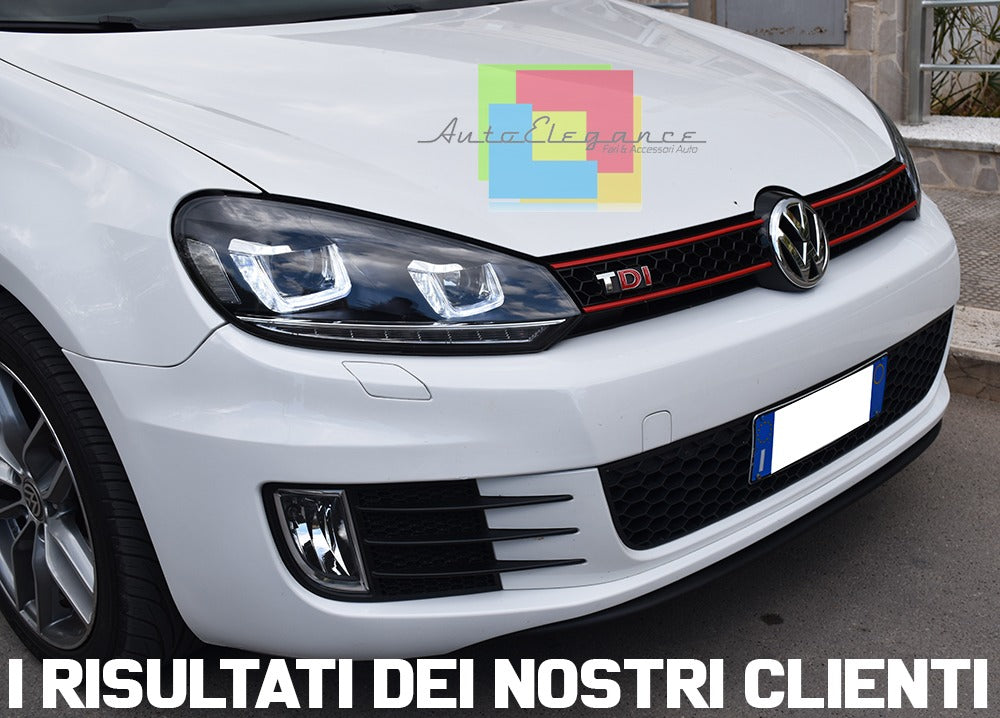 Fari anteriori per VW Golf 6 VI 08-13 LED 3D DRL U-Golf 7 Look Light Flowing Flowing
