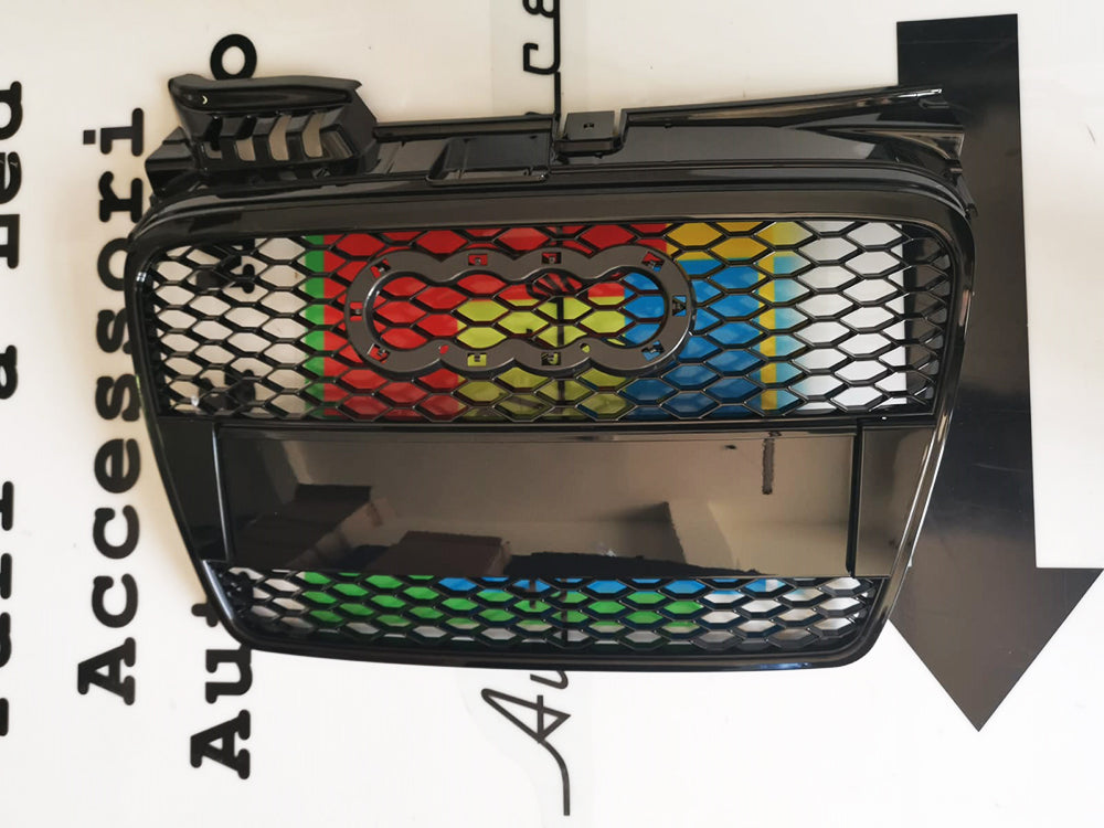 AUDI A4 B7 2004-2007 GRIGLIA ANTERIORE NERA LOOK RS4 NIDO D APE NERO LUCIDO