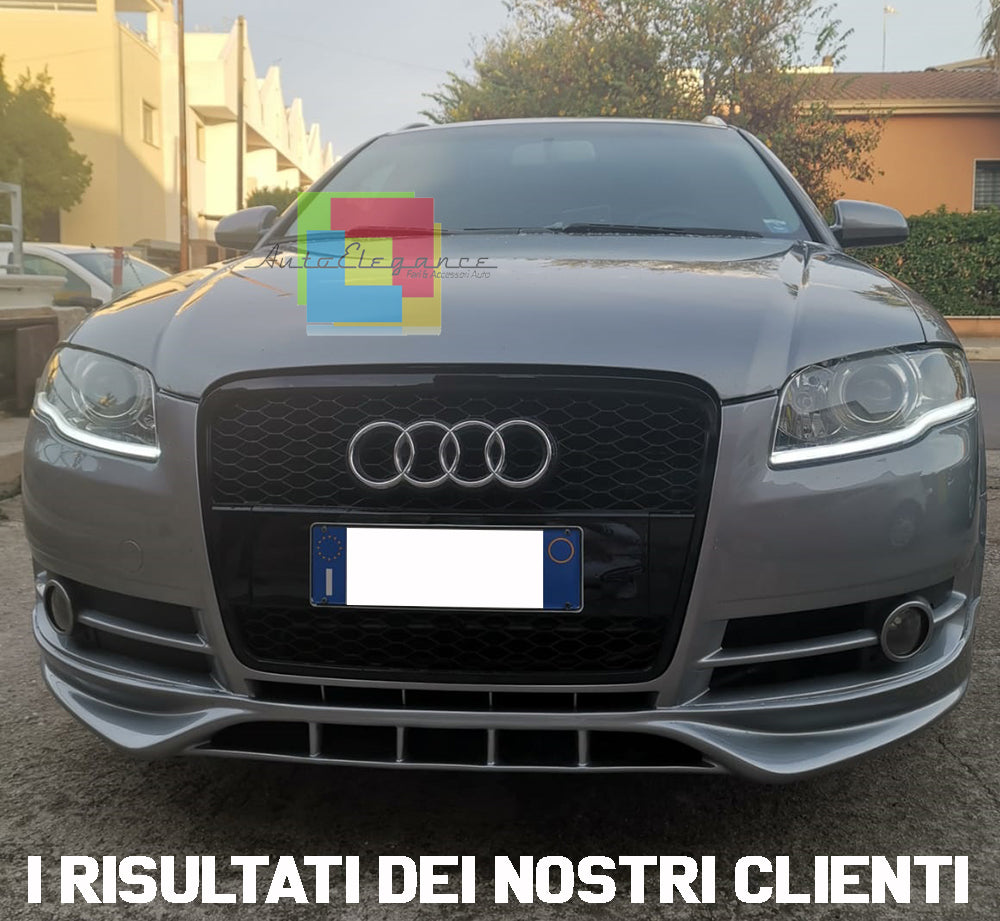AUDI A4 B7 2004-2007 GRIGLIA ANTERIORE NERA LOOK RS4 NIDO D APE NERO LUCIDO