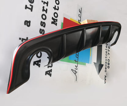 ALFA ROMEO GIULIETTA DAM DIFFUSORE POSTERIORE DOPPIO SCARICO PROFILO ROSSO