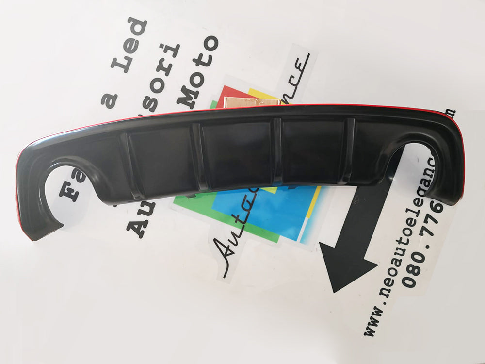 ALFA ROMEO GIULIETTA DAM DIFFUSORE POSTERIORE DOPPIO SCARICO PROFILO ROSSO