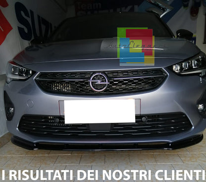 OPEL CORSA F FRONT BUMPER BLADE IN ABS SPORTS LOOK BLACK SPLITTER