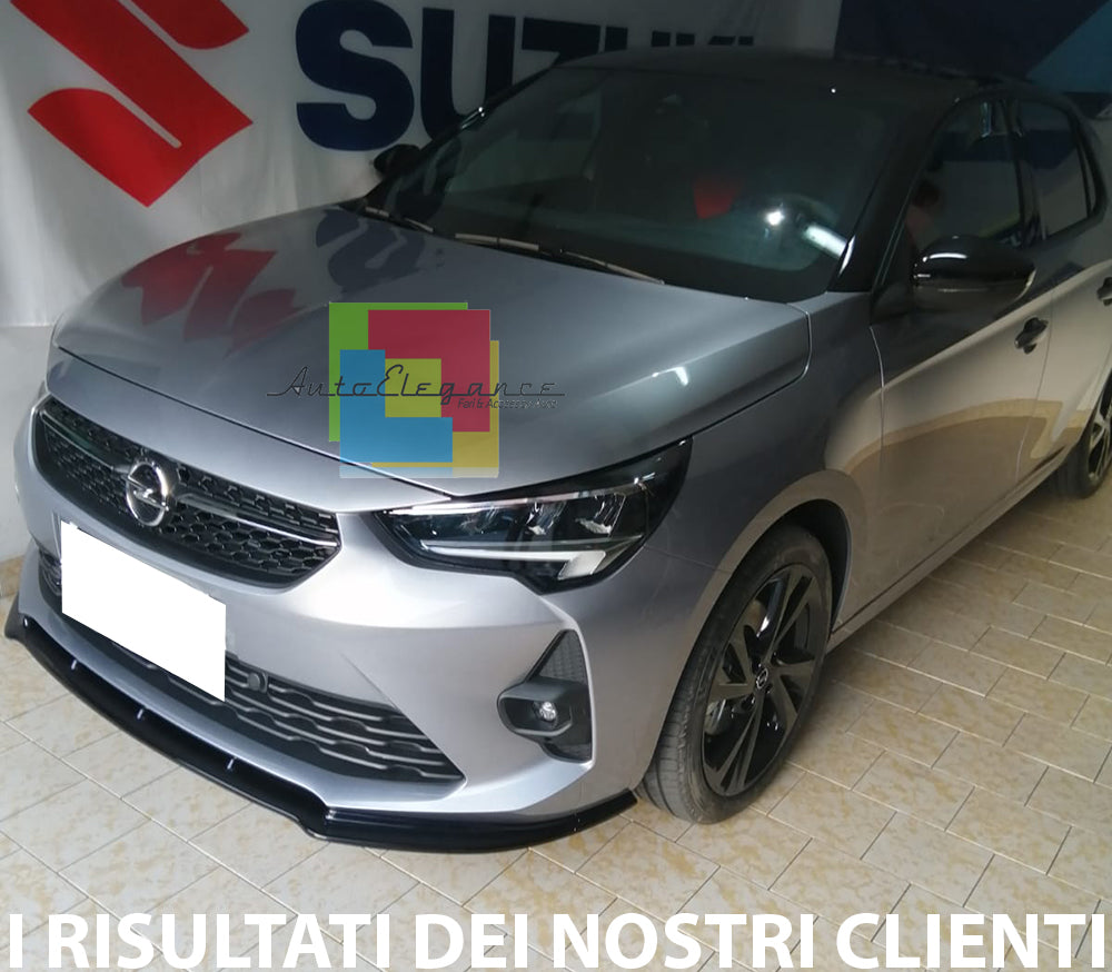 OPEL CORSA F FRONT BUMPER BLADE IN ABS SPORTS LOOK BLACK SPLITTER