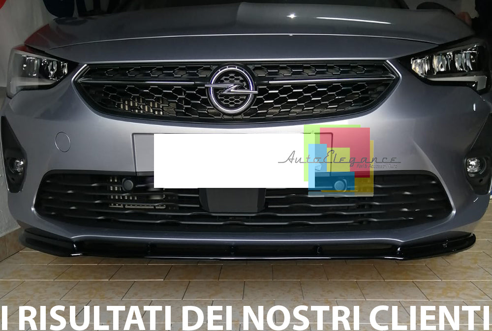 OPEL CORSA F FRONT BUMPER BLADE IN ABS SPORTS LOOK BLACK SPLITTER
