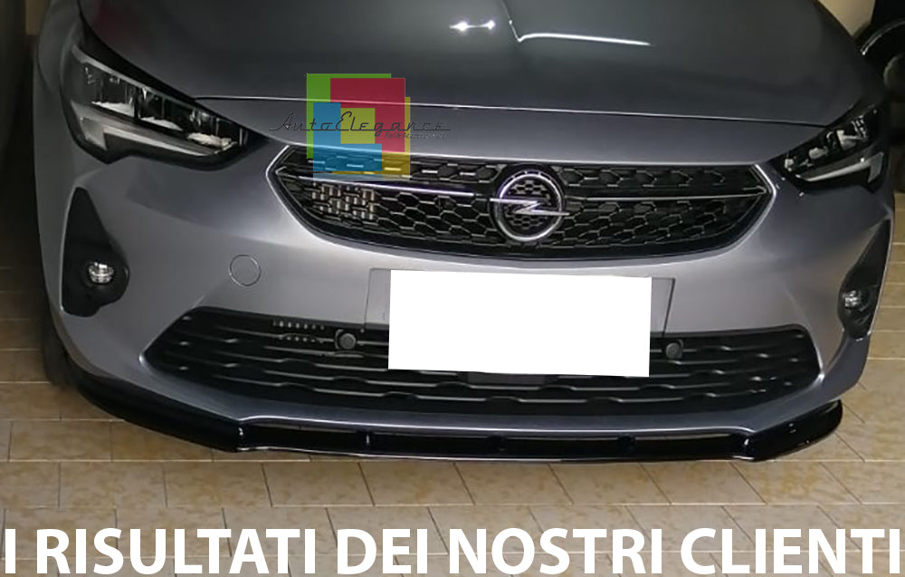 OPEL CORSA F FRONT BUMPER BLADE IN ABS SPORTS LOOK BLACK SPLITTER