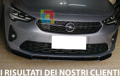 OPEL CORSA F FRONT BUMPER BLADE IN ABS SPORTS LOOK BLACK SPLITTER