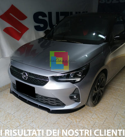 OPEL CORSA F FRONT BUMPER BLADE IN ABS SPORTS LOOK BLACK SPLITTER