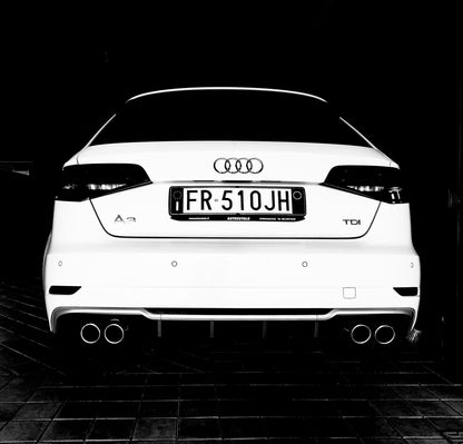 DIFFUSORE S3 AUDI A3 8V 2017+ PER PARAURTI STANDARD + TERMINALI