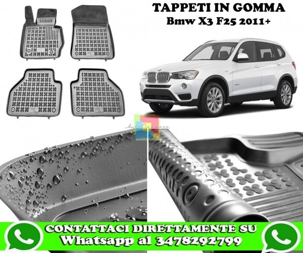 TAPPETI BMW X3 F25 GOMMA KIT ANTERIORE + POSTERIORE