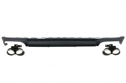 Paraurti posteriore Diffusore Valance con terminali di scarico adatti per Audi A6 C8 4K Avant Sedan (2018-up) S6 Design Nero opaco