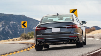 Paraurti posteriore Diffusore Valance con terminali di scarico adatti per Audi A6 C8 4K Avant Sedan (2018-up) S6 Design Nero opaco