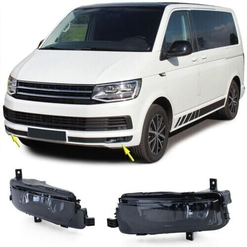 Coppia di fendinebbia in vetro trasparente nero fumo per VW T6 Bus Transporter d AUTOELEGANCERICAMBI