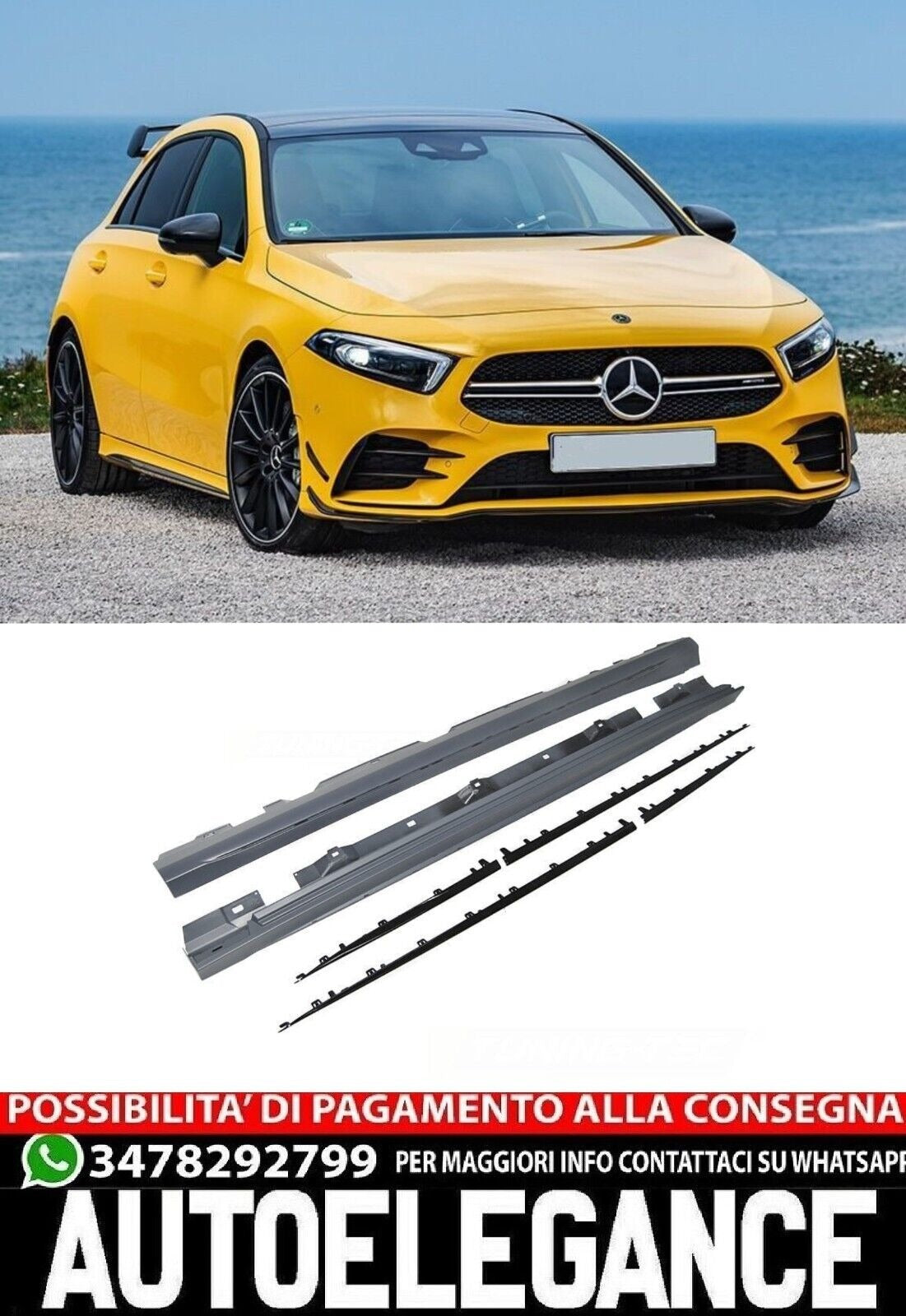 SIDE SKIRTS SUITABLE FOR MERCEDES-BENZ A-CLASS W177 A35 LOOK