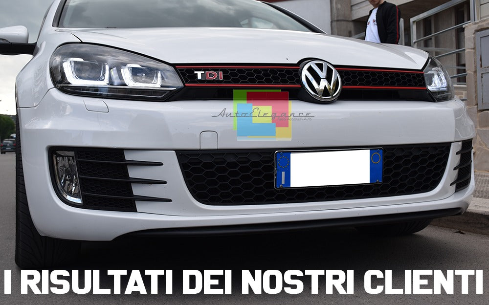 Paraurti anteriore per VW Golf VI 6 08-13 Griglia Fendinebbia GTI Look