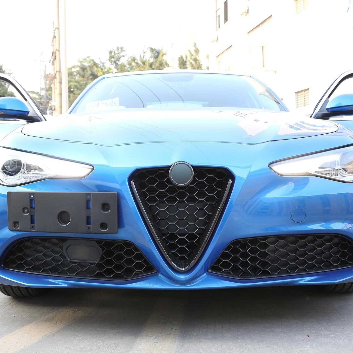 Griglia Anteriore In Fibra di Carbonio Decorazione Cornice Per Alfa Romeo Giulia 2017-2019 (non Adatto Quadrifoglio!!!)