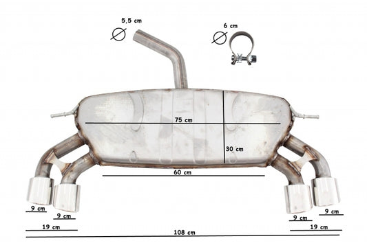 complete exhaust system suitable for vw golf 7 vii (2013-up) design