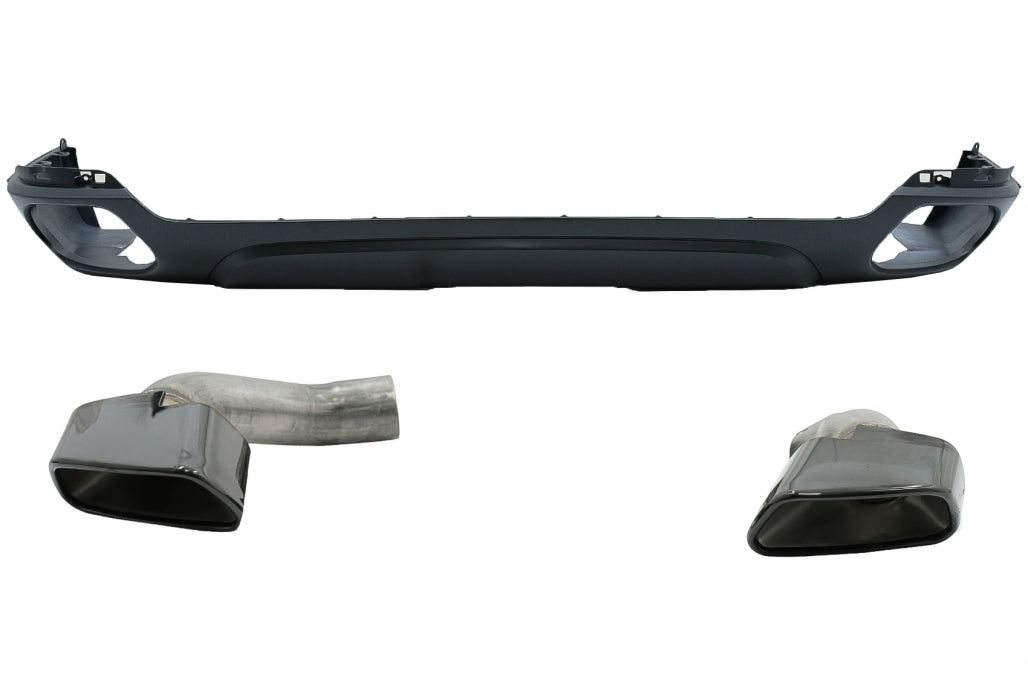 Diffusore mantovana per paraurti posteriore con terminali di scarico quadrati adatto per BMW X5 F15 (2013-2018) Design M-Tech V8 per paraurti posteriore standard edizione grigio scuro