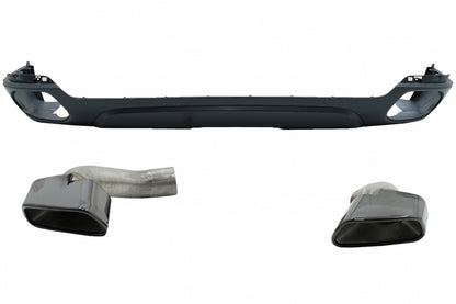 Diffusore mantovana per paraurti posteriore con terminali di scarico quadrati adatto per BMW X5 F15 (2013-2018) Design M-Tech V8 per paraurti posteriore standard edizione grigio scuro