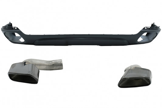 Rear Bumper Diffuser Valance with Square Exhaust Tips Fit for BMW X5 F15 (2013-2018) M-Tech V8 Design for Standard Rear Bumper Dark Grey Edition