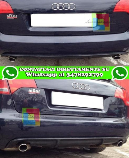 AUDI A4 B7 04-07 AVANT REAR DIFFUSER UNDER BUMPER DOUBLE LOOK RS4 S4
