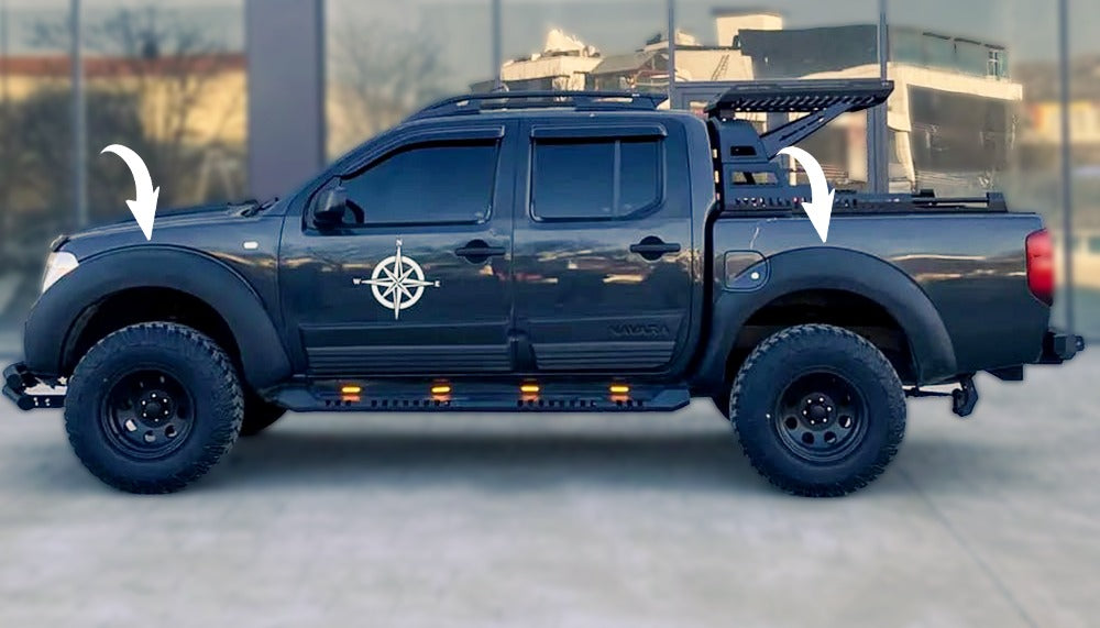 Parafanghi per NISSAN Navara D 40 2005-2010 4 pezzi