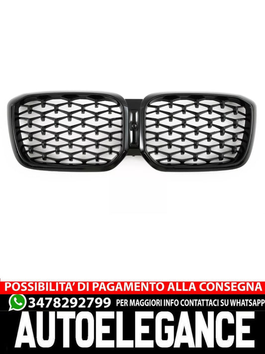 💥GRIGLIA DEL RADIATORE DIAMANTE NERO LUCIDO ADATTO PER BMW X3 X4 G01 G02 LCI💥