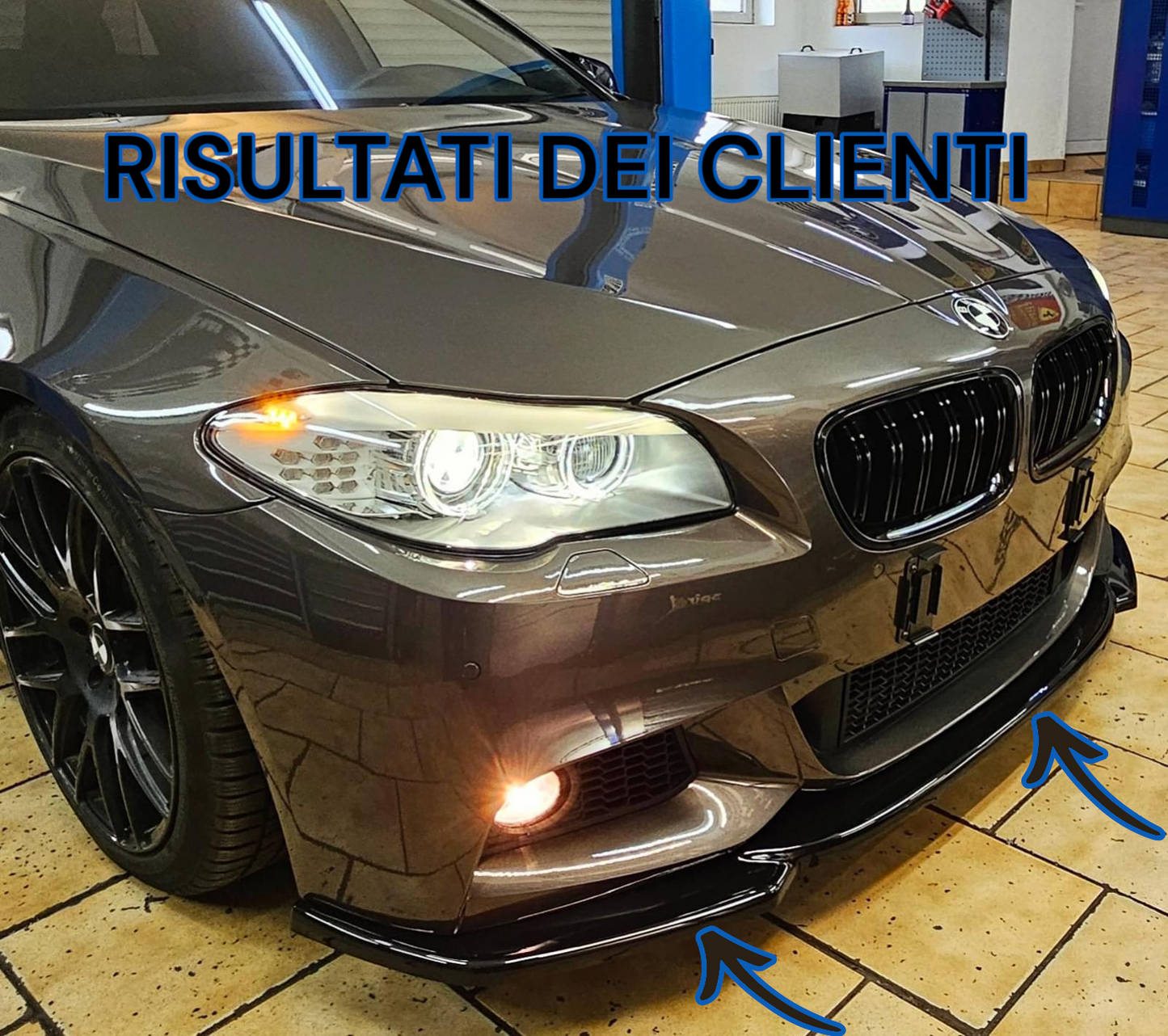 0890⭐SPLITTER SOTTO PARAURTI ANTERIORE BMW SERIE 5 F10 F11  ABS NERO LUCIDO MSP⭐