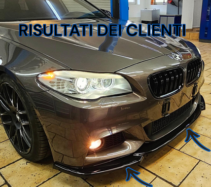 0890⭐SPLITTER SOTTO PARAURTI ANTERIORE BMW SERIE 5 F10 F11  ABS NERO LUCIDO MSP⭐