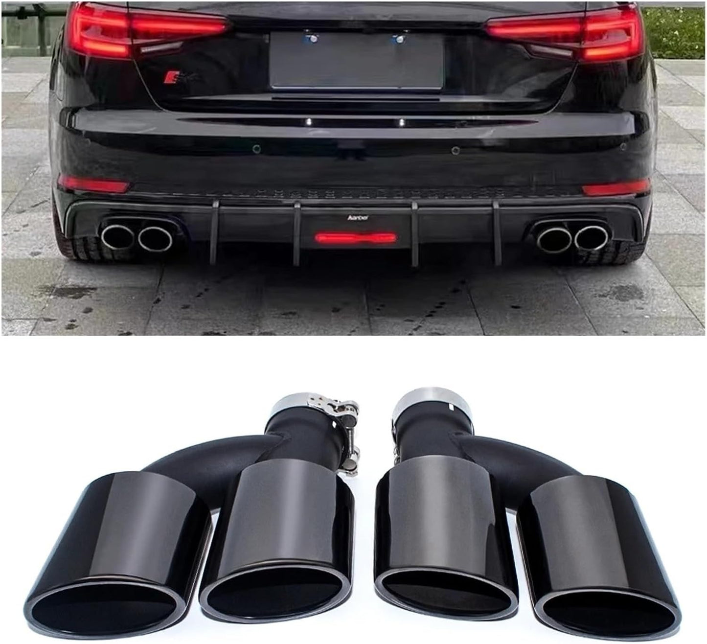 Diffusore adatto per Audi A5 F5 Sline tuning look grezzo + terminali