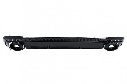Rear bumper valance diffuser suitable for audi a4 b9 8w facelift (2020 onwards) only s-line black