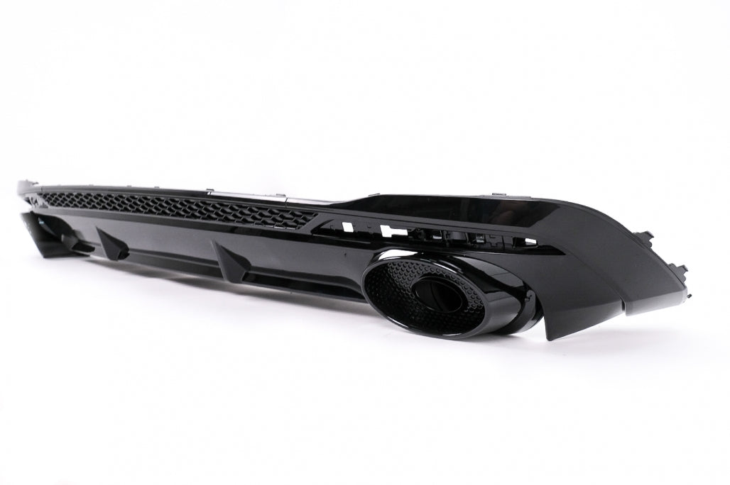 Rear bumper valance diffuser suitable for audi a4 b9 8w facelift (2020 onwards) only s-line black