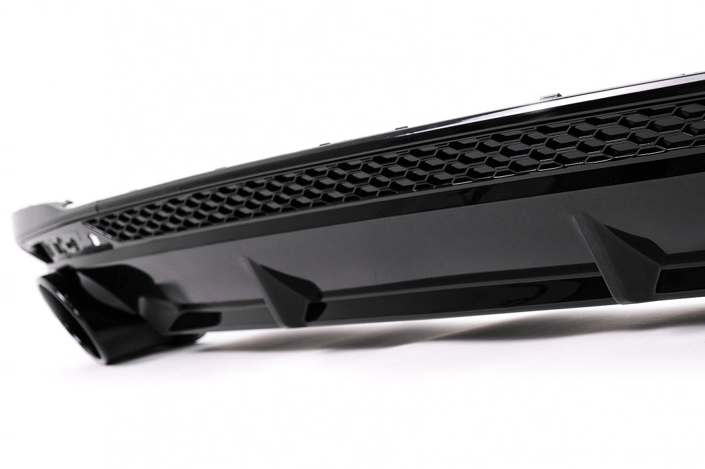 Rear bumper valance diffuser suitable for audi a4 b9 8w facelift (2020 onwards) only s-line black