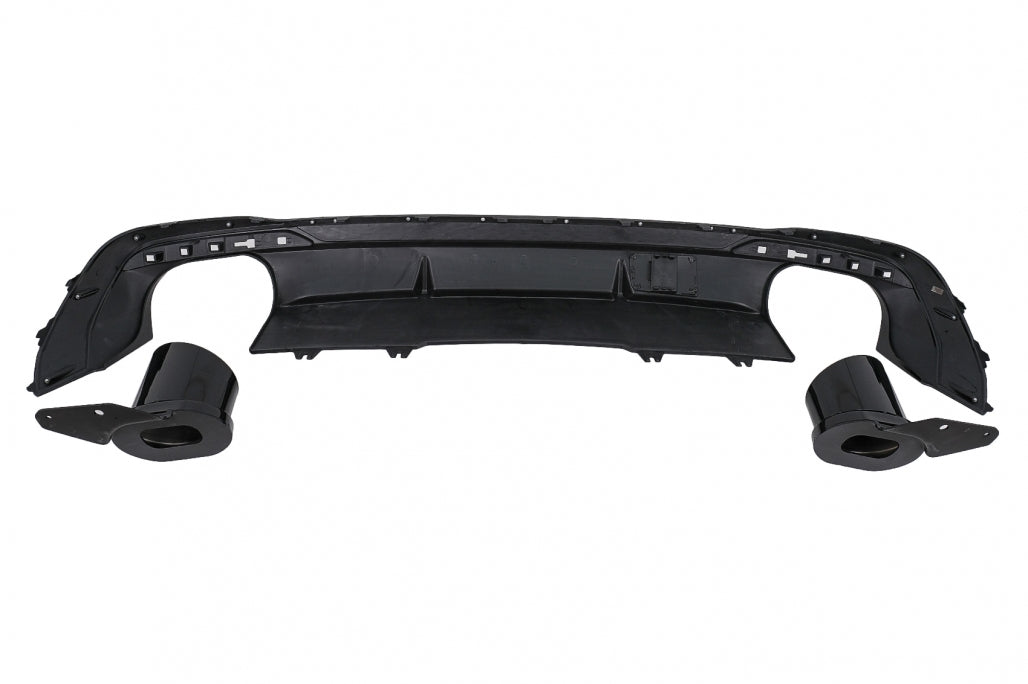 Rear bumper valance diffuser suitable for audi a4 b9 8w facelift (2020 onwards) only s-line black