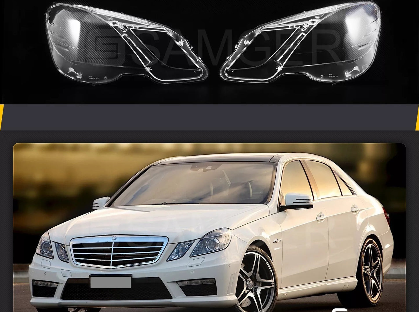 Vetro faro anteriore sinistro+destro trasparente adatto per Mercedes Classe E W212 2009-2013