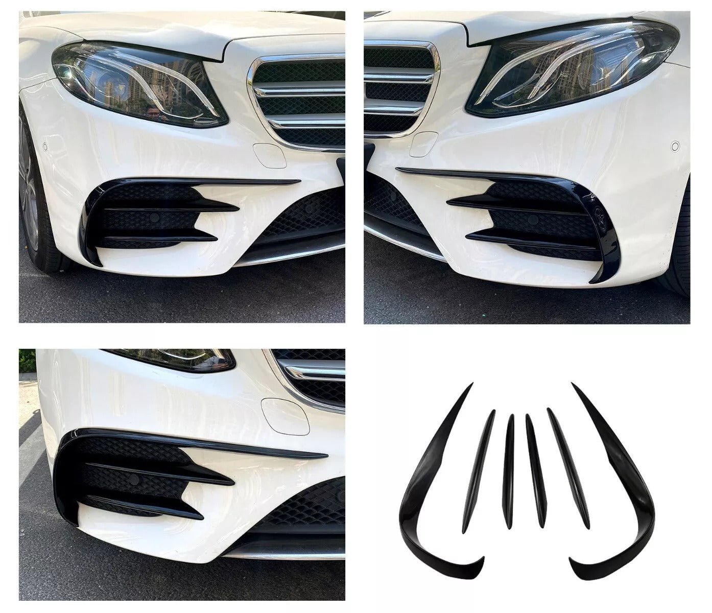 ADATTO PER MERCEDES W213 A238 CLASSE E AMG LINE (pre-lifting) AERO FLAPS + FINS