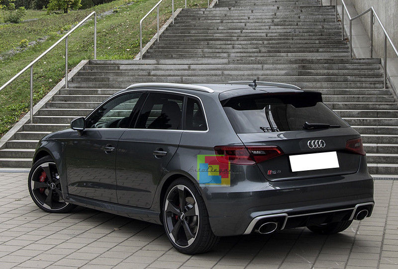 PARAURTI POSTERIORE ADATTO AUDI A3 8V 12-16 LOOK RS3 COMPLETO DI TERMINALI E DIFFUSORE